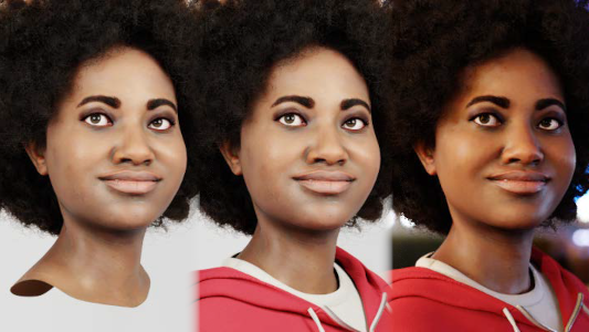 computer-rendered image of a woman